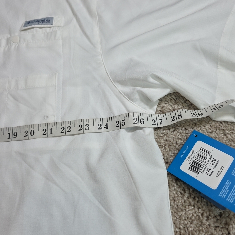 Columbia PFG Mens Tamiami II 2XL Short Sleeve Shirt Fishing/Casual  White  NEW - Picture 10 of 10